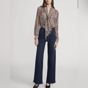 NWT FRAME Le Slim Palazzo Long Wide Leg Jeans - Size 27